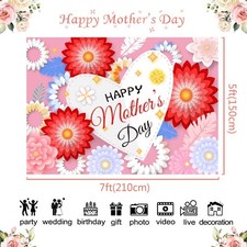 Red Tone Happy Mother's Day Banner Heart Pattern Mother's Day - View #11