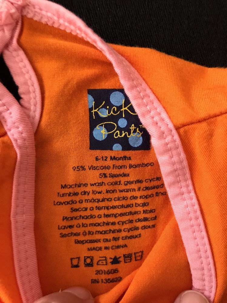 KicKee Pants NWT Short Sleeve Top Keyhole Back Orange Flower - 6