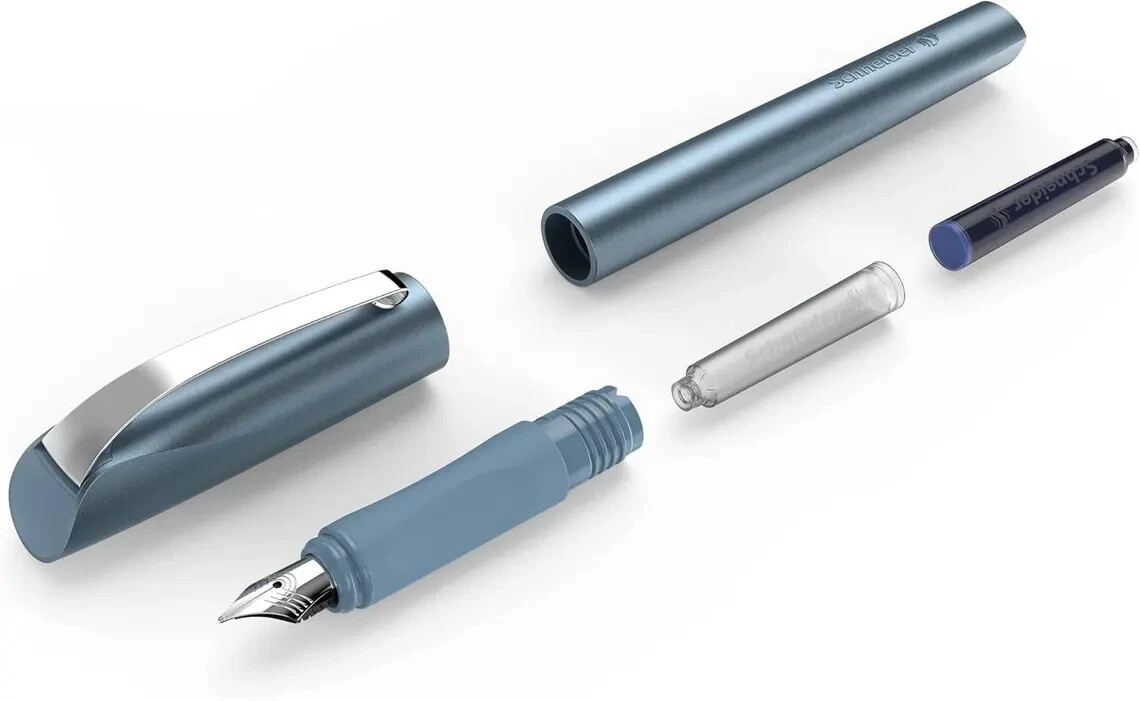 Schneider Ceod Shiny Rollerball Pen Gift Set - Powder Pink With Ink Cartridges