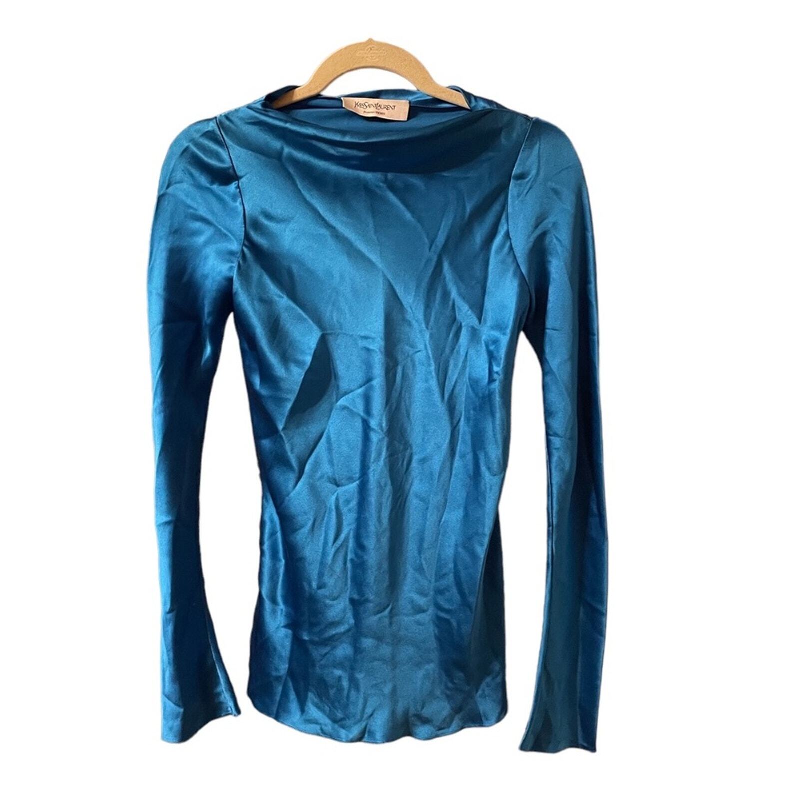 YVES SAINT LAURENT CAMICETTA DI SETA DONNA TAGLIA XS