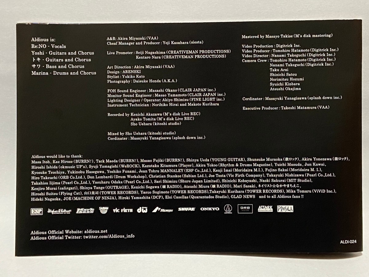 Aldious Tour 2018 We Are Final Blu-Ray DVD CD NTSC Region
