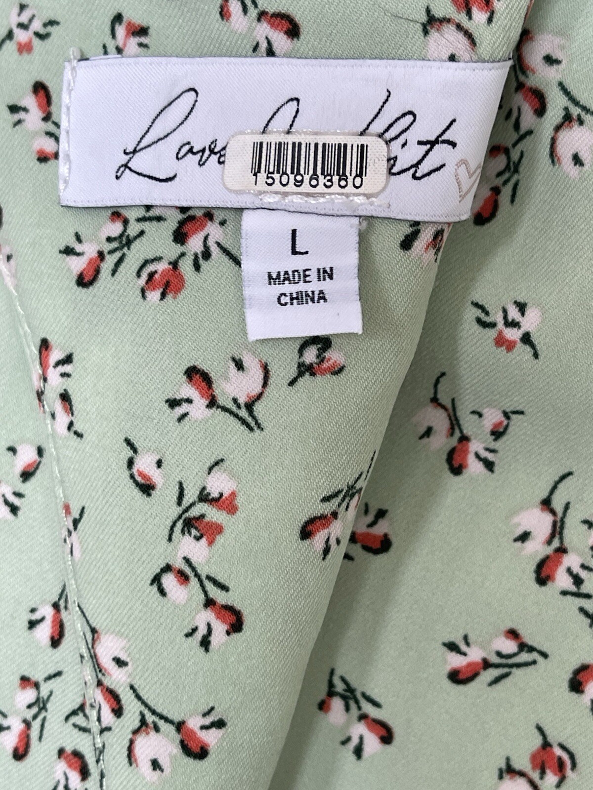 Love Whit By Whitney Port Dress Size Large L Green Floral Ruched Open Back