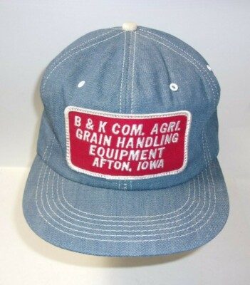 Vintage B & K Com. Agri. Grain Handling Equip Afton Iowa Cap Trucker Hat K Brand