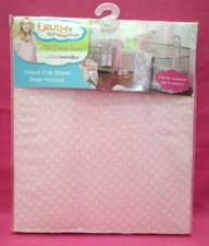 Truly Scrumptious BUTTERFLY WONDERLAND White Polka Dots Fitted Crib Sheet - Pink