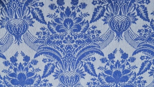 Rankenstoff blau Stoff mit Ornamenten Polsterstoff Dekostoff Barockstoff Rokoko - Bild 3 von 4