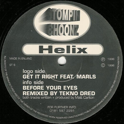 Helix - Get It Right / Before Your Eyes (Remix) (12'') (Very Good Plus (VG+)) Sto