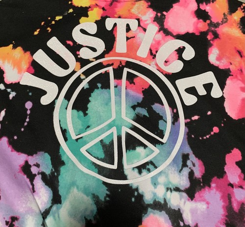 NEW Justice Girls' Black/Multicolor Tie Dye Pullover Hoodie Size Medium (10) - Picture 3 of 9