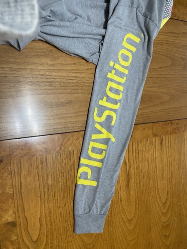 Playstation Shirt Mens Medium Gray Retro Spellout Double Sided Logo Long Sleeve - Picture 7 of 12