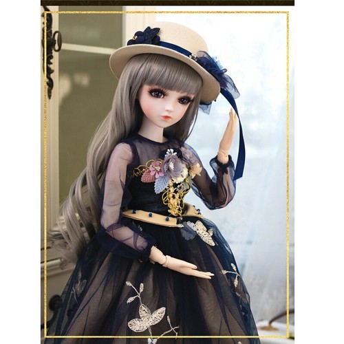 60cm 1/3 BJD Doll Girl with Free Eyes Face Makeup Wigs Hat Shoes Full Set Outfit - Picture 4 of 12