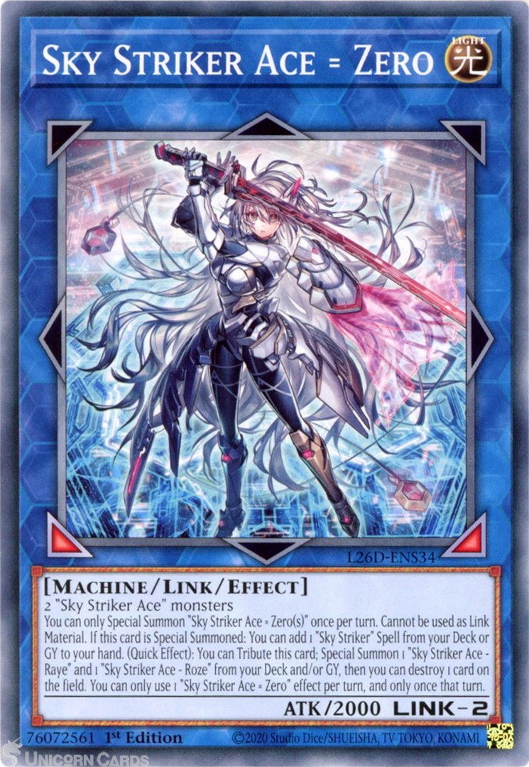 L26D-ENS34 Sky Striker Ace = Zero : Common 1st Edition Mint YuGiOh Card