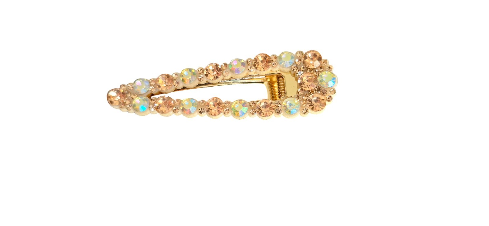 NEW 7cm Rose Gold Assorted Gemstone Crocodile Gilt Hair Clip Womens Fashion