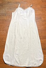 VTG 1950s Heavy Rayon Crepe Full Slip Lace Trim 42 Bust Size L 12 14 Mid Century