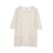 Chanel Coco Mark Button Mini Dress Tunic White