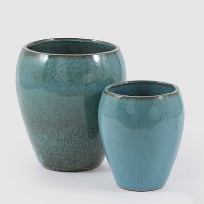 EDG Enzo De Gasperi Pflanztopf Glasur Keramik klein 32x28cm türkis