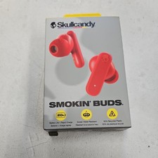 Skullcandy Red Smokin  Buds Wireless Earbuds Bluetooth Headphones Up to 20 Hours