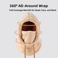 Neck Warmer Hat Skiing Plush Fleece Lining Soft Long-pile Fabric