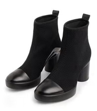 ECCO Black Leather Mesh Platform Boots Sculpt...