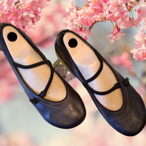 ARCOPEDICO DAMEN (9,5) Gunmetal Flats elastischer Riemen bequem LEDER UND SAUBER! 17,50