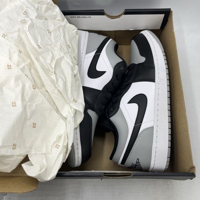 Nike Air Jordan 1 Low Shadow Toe Gray Black 553558-052 Men's Size