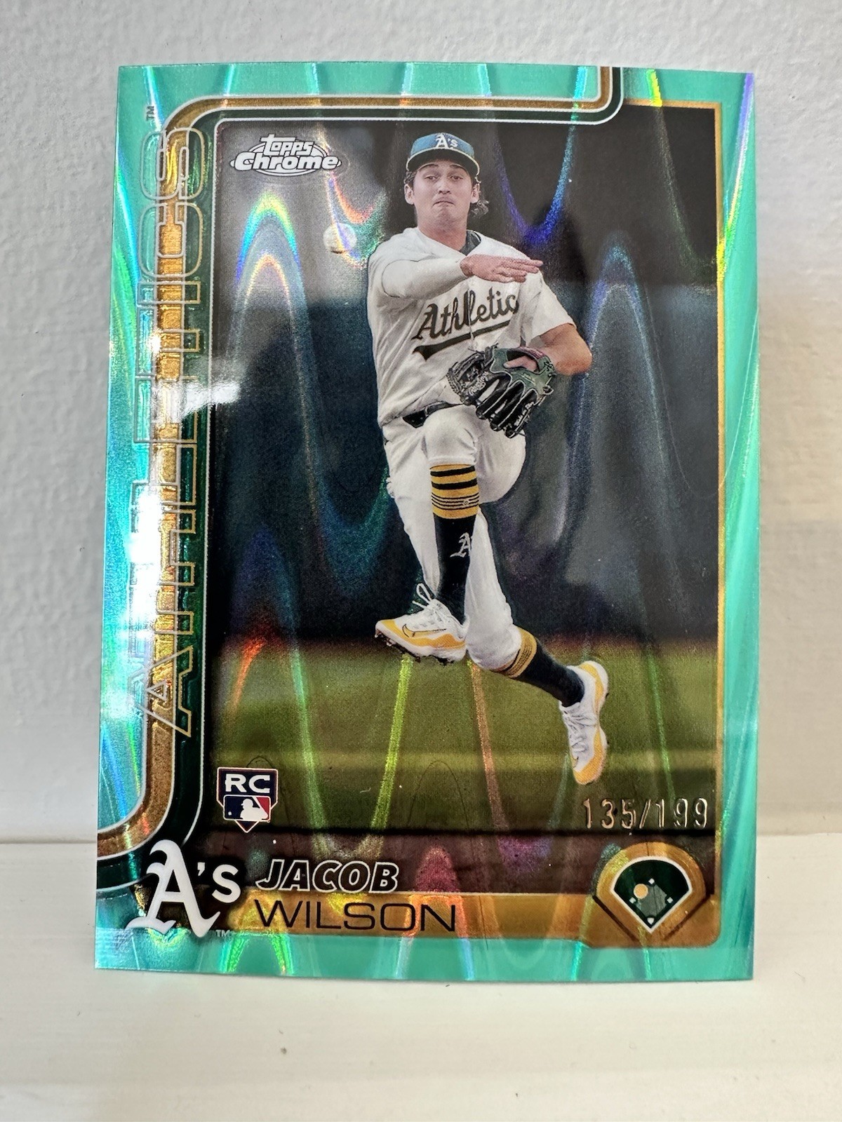 2025 Topps Chrome - Jacob Wilson #96 Aqua Raywave Refractor /199 (RC)