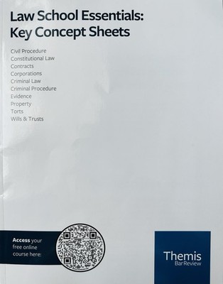 Law School Essentials: Key Concept Sheets 2023 2024 Themis Bar Review VERY GOOD