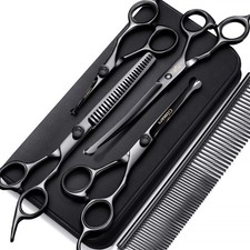 7inch Professional 4CR Stainless Steel 6 in 1 Grooming Scissors for Dogs with...