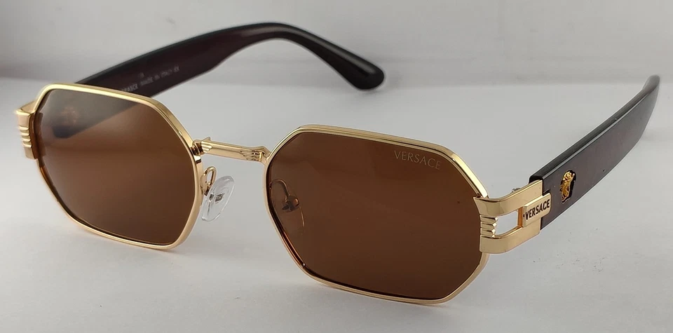 Luxury Versace Sunglasses |Rose Gold Frame |100% UV Protected Brown Lenses Foto 3 de 4