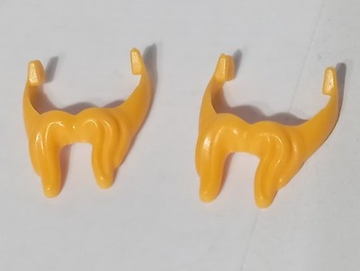 PLAYMOBIL X2 BEARDS BLONDE WHISKERS BLONDE BEARD MUSTACHE MEDIEVAL VIKINGS RO...