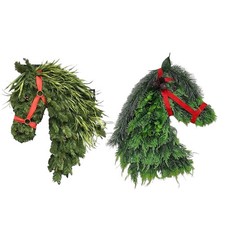 Horse Head Christmas Wreath Front Door Wreath Decorations Decorative Holiday