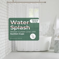 Clear Shower Curtain Liner with Side Suction Cups, Premium PEVA Plastic Shower