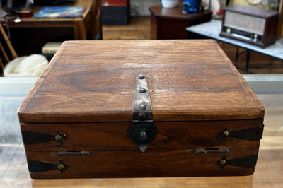 VTG Tradewinds Distressed Writing Desk Box Drawer Solid Wood Calligraphy Pen Wax