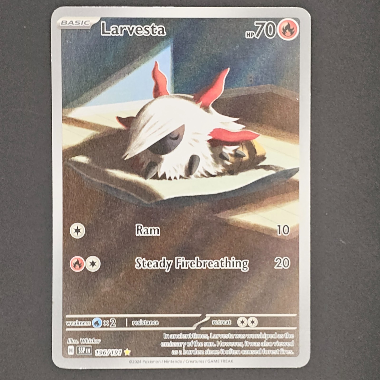 Larvesta 196/191 Illustration Rare Surging Sparks Lightly Played Pokemon Card