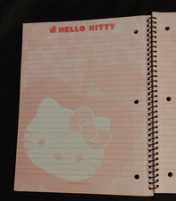 Vtg 2008 Hello Kitty Spiral Notebook 8.5" x 10.5" - Cute Paper - Slightly Used