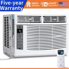6000 Btu Window-Mounted Air Conditioner Cools Up to 250 SqFt for Bedroom AC 