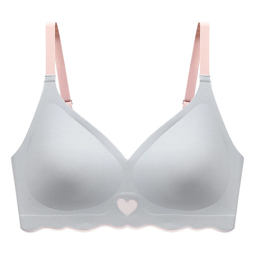 Sujetador ligero sin costuras para adolescentes ribete de vieira inalámbrico entrenamiento push up bralette - Imagen 8 de 28