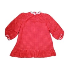 Evy Toddler Girls Dress Vintage Red White Polka Dot Lace Neckline Ruffle Bottom