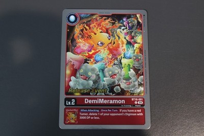 Digimon TCG (2020) - BT18-001 - 1x DemiMeramon - Uncommon - Release Event Stamped