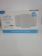 Netgear Orbi Tri-Band Mesh Wifi 6 System AX5400 RBK763S 3 Pack 7500 sq ft NEW
