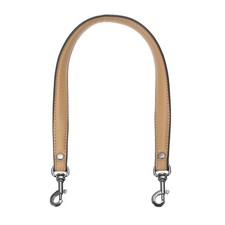 22.8" Leather Purse Strap, Purse Handle Replacement, Apricot/Metallic Black