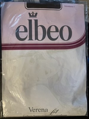 Paar Vintage Sexy Strumpfhose Elbeo Verena Farbe Rauch Gr.1 (38-40) Blumenmuster
