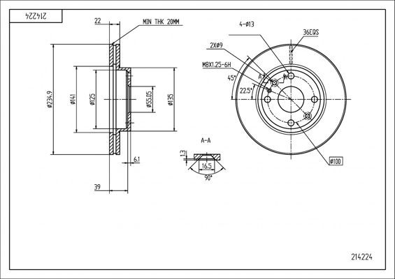 2X Hart 214 224 Bremsscheibe FüR Mazda-image