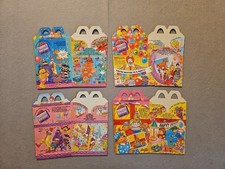 Vtg 1994 McDonald's Happy Birthday Themed Happy Meal Boxes Complete Set Of 4