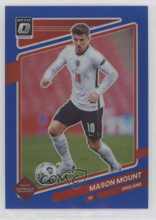 2021-22 Panini Donruss Road to Qatar Optic Blue Prizm 95/99 Mason Mount #50 0v87