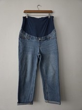 H&M Mamma Maternity Light Blue  Lightweight Jeans. Turn Up Bottoms.