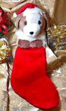 Plush Puppy Dog Christmas Stocking