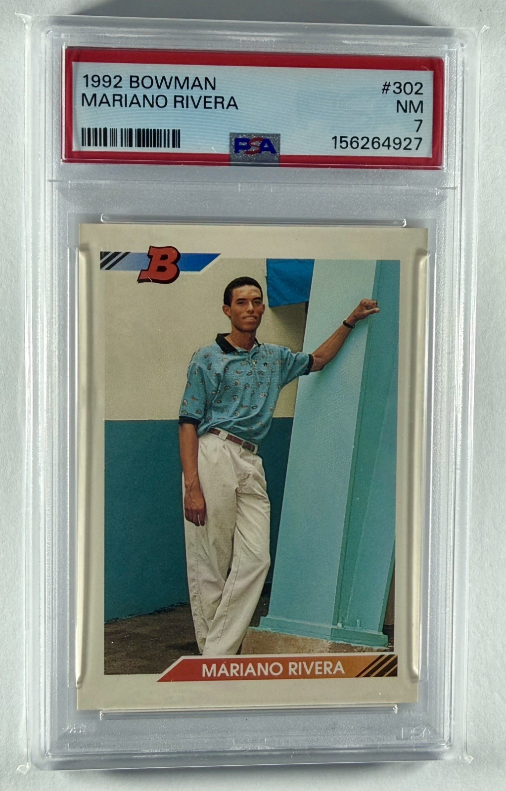 1992 Bowman - Mariano Rivera #302 (RC) PSA 7 (E* on back)