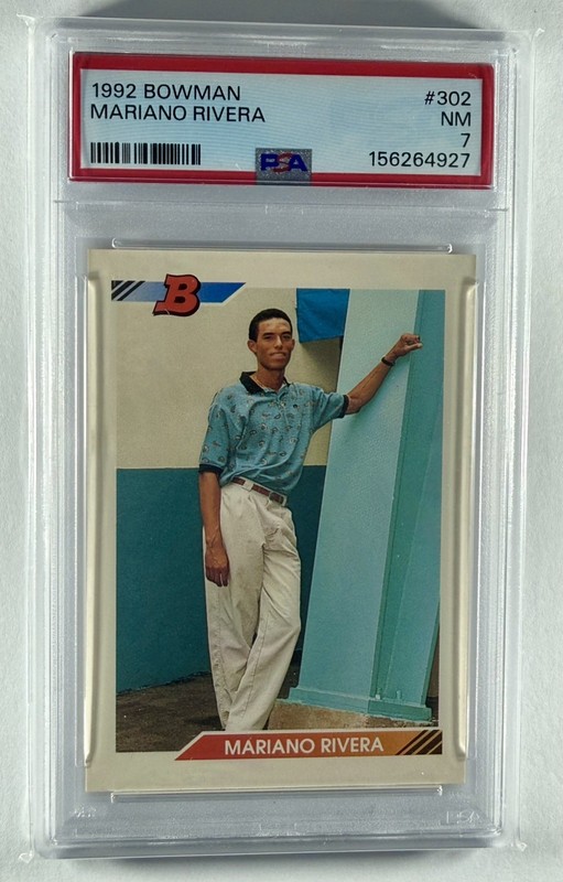 1992 Bowman - Mariano Rivera #302 (RC) PSA 7 (E* on back)