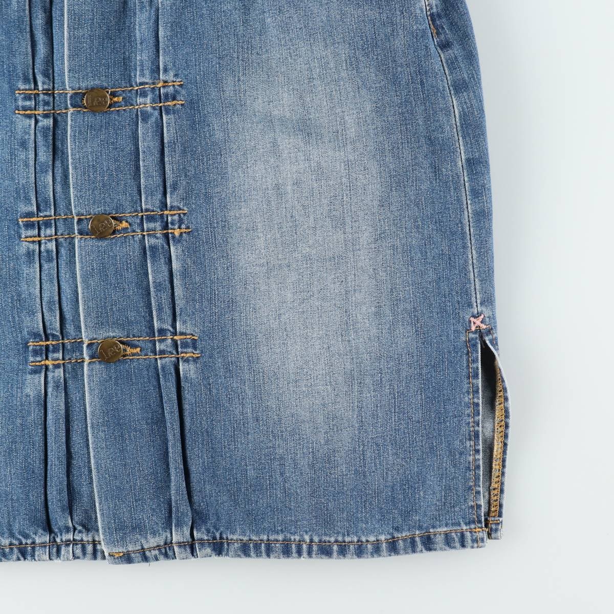 Used Lee Regular Fit Skort Mid Rise Front Open Denim Half-Length Tight Skirt... image 10