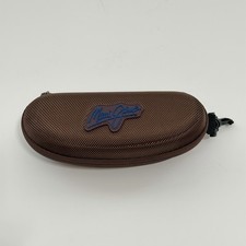 Maui Jim Sunglasses Case ONLY Brown Zippered Clamshell Ballistic Nylon w/ Clip