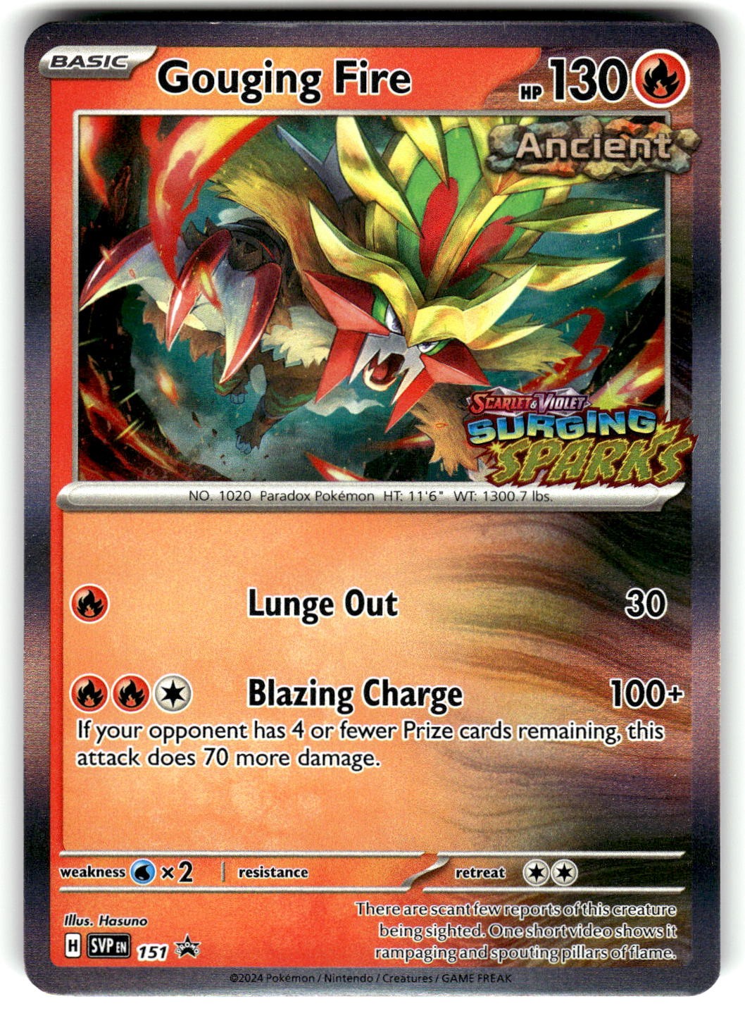 Gouging Fire 151 Pokemon SV: Scarlet & Violet Promo Cards Holo Promo NM